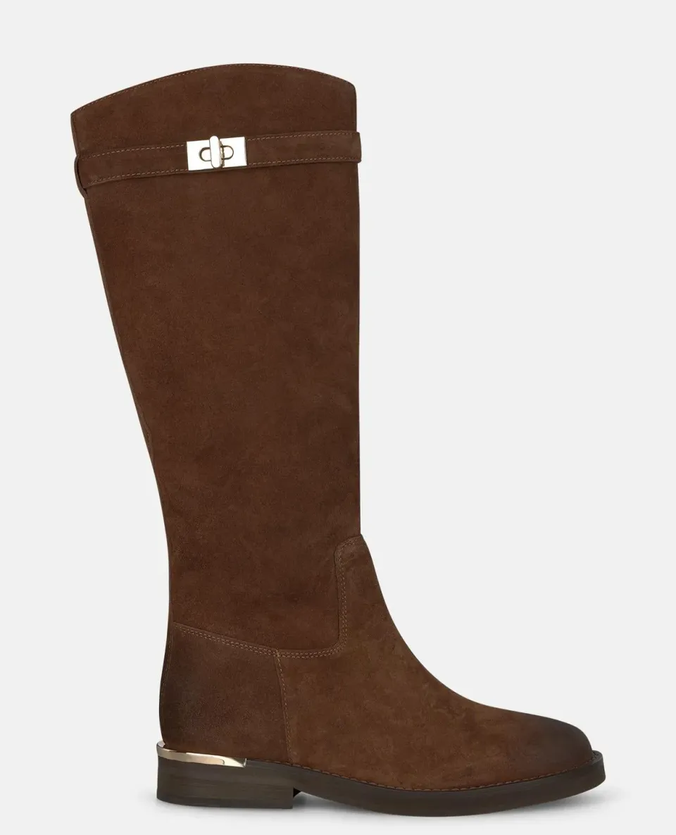 Alma en Pena I260900 bottes plates camel daim