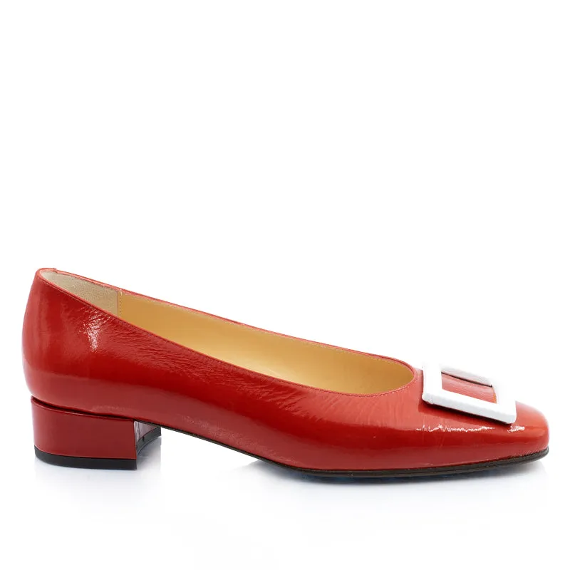 Bégum Paris Georgina Vogue ballerines rouge vernis boucle