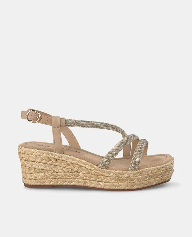 Alma en Pena V2551452 sandales compensées beige talon 5 cm