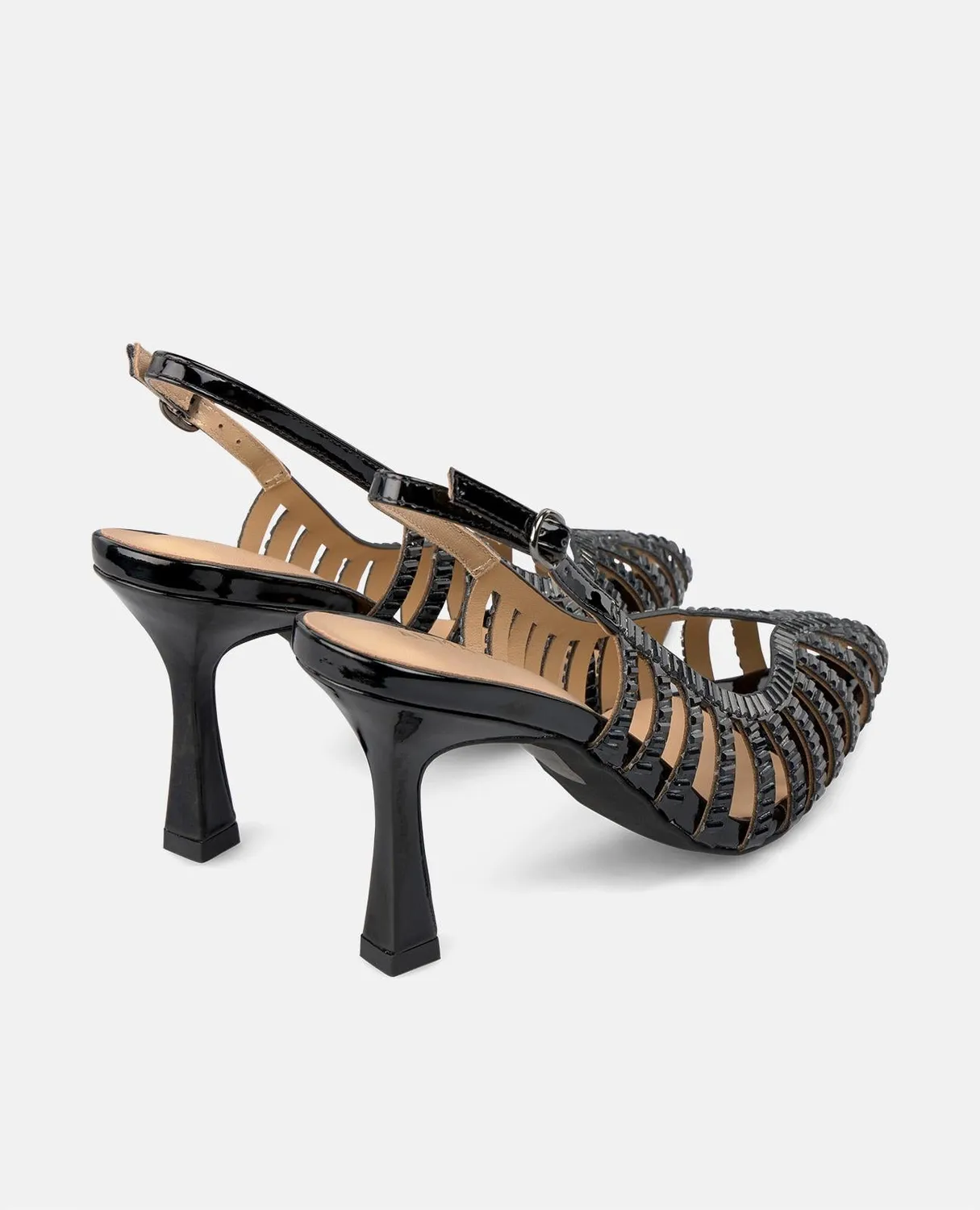 Alma en Pena V250622 escarpins noir cristal talon 9 cm