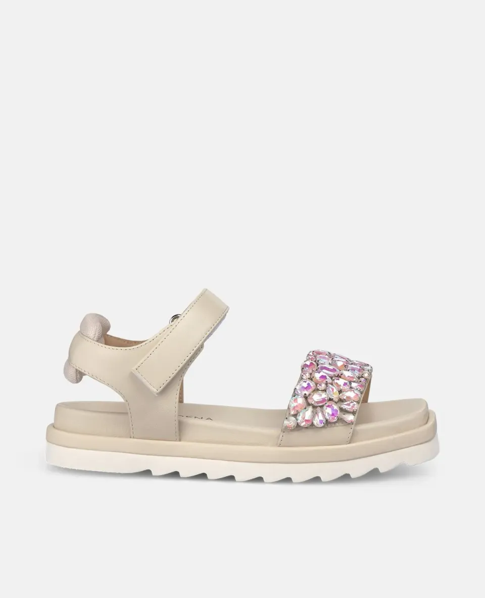 Alma en Pena V251803 sandales plates strass blanc