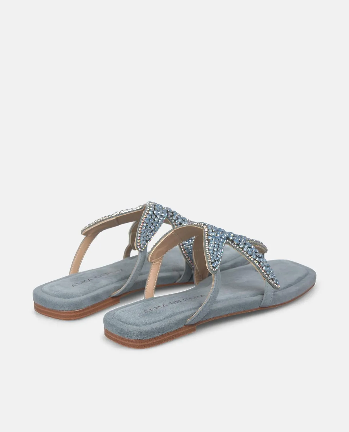 Alma en Pena V268404 sandales plates bleu cuir