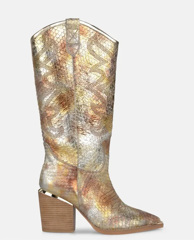 Alma en Pena V250100 bottes cowboy camel talon 8,5 cm