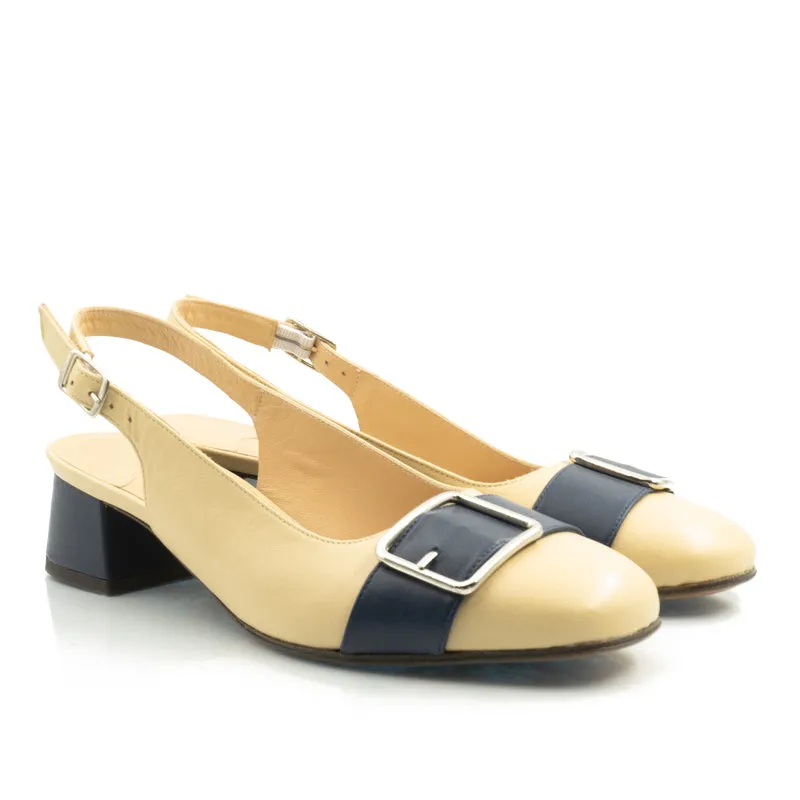 Bégum Paris Silverstone escarpin beige python 4 cm