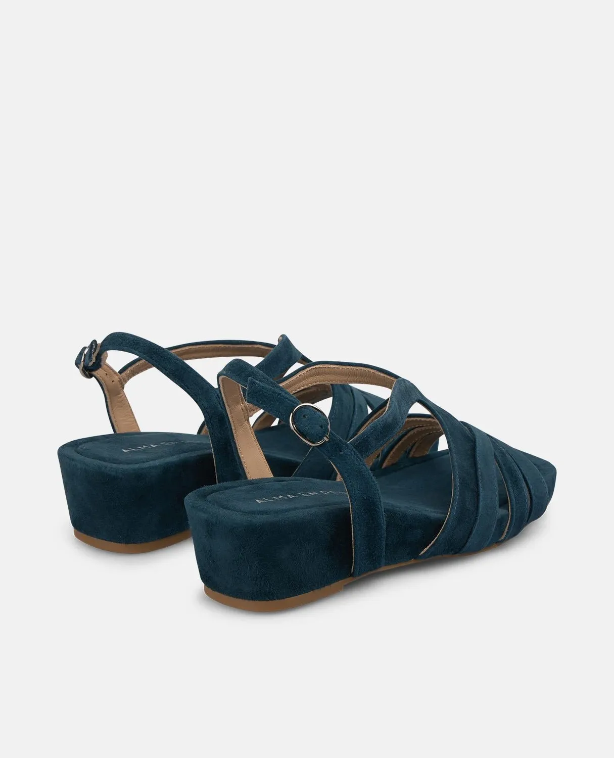 Alma en Pena V267700 sandales compensées bleues cuir