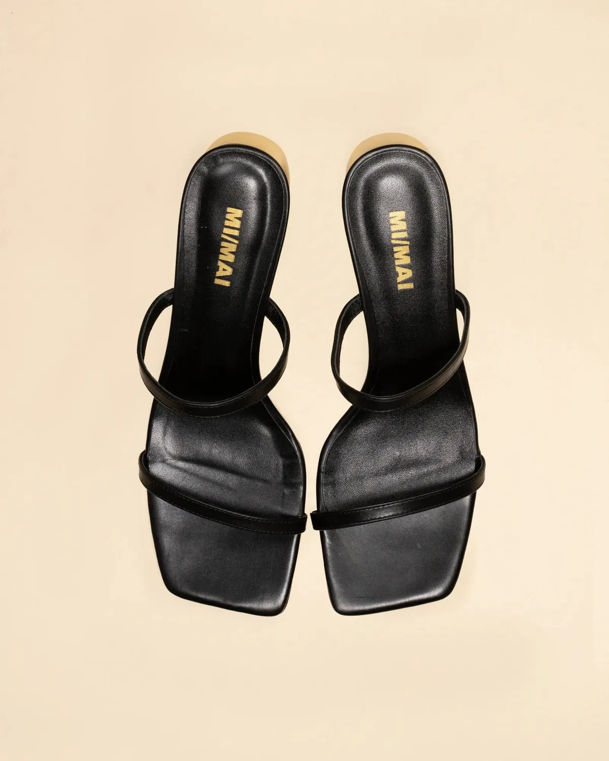 Mi/Mai Tilda High Black Gold mules talon 8 cm
