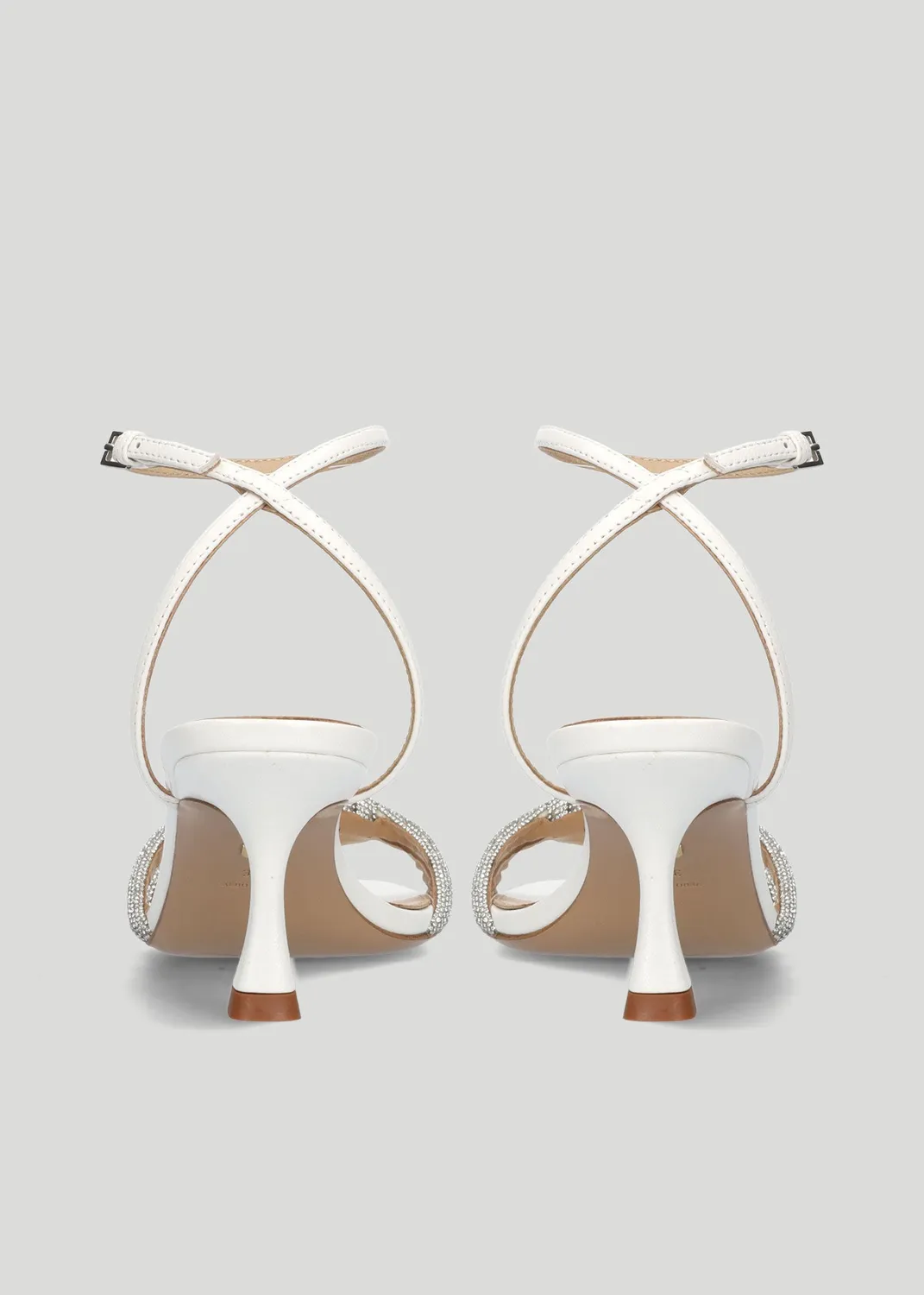 Lola Cruz Alice Sandal 65 sandales blanches talon moyen