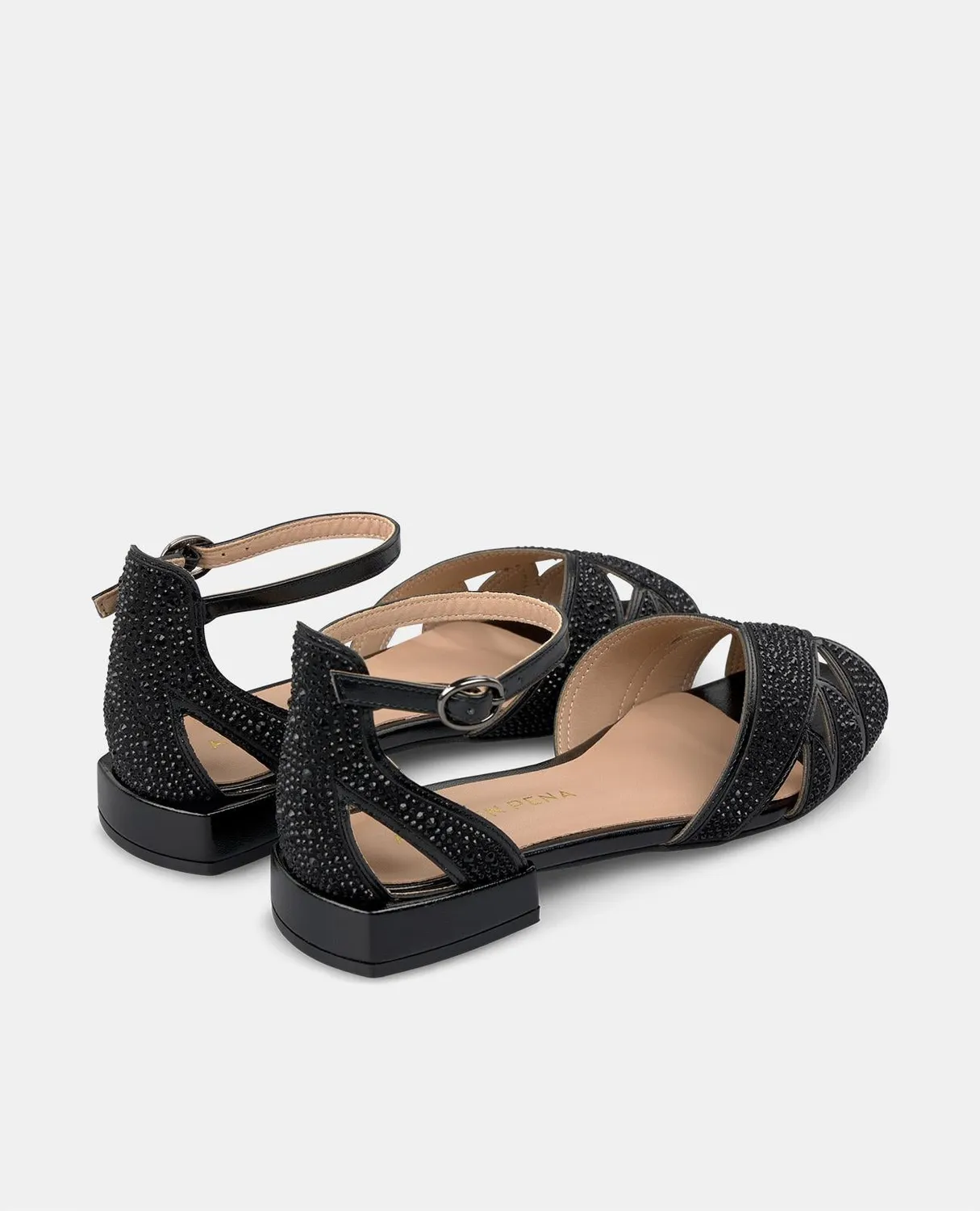 Alma en Pena V2550407 sandales plates noires strass