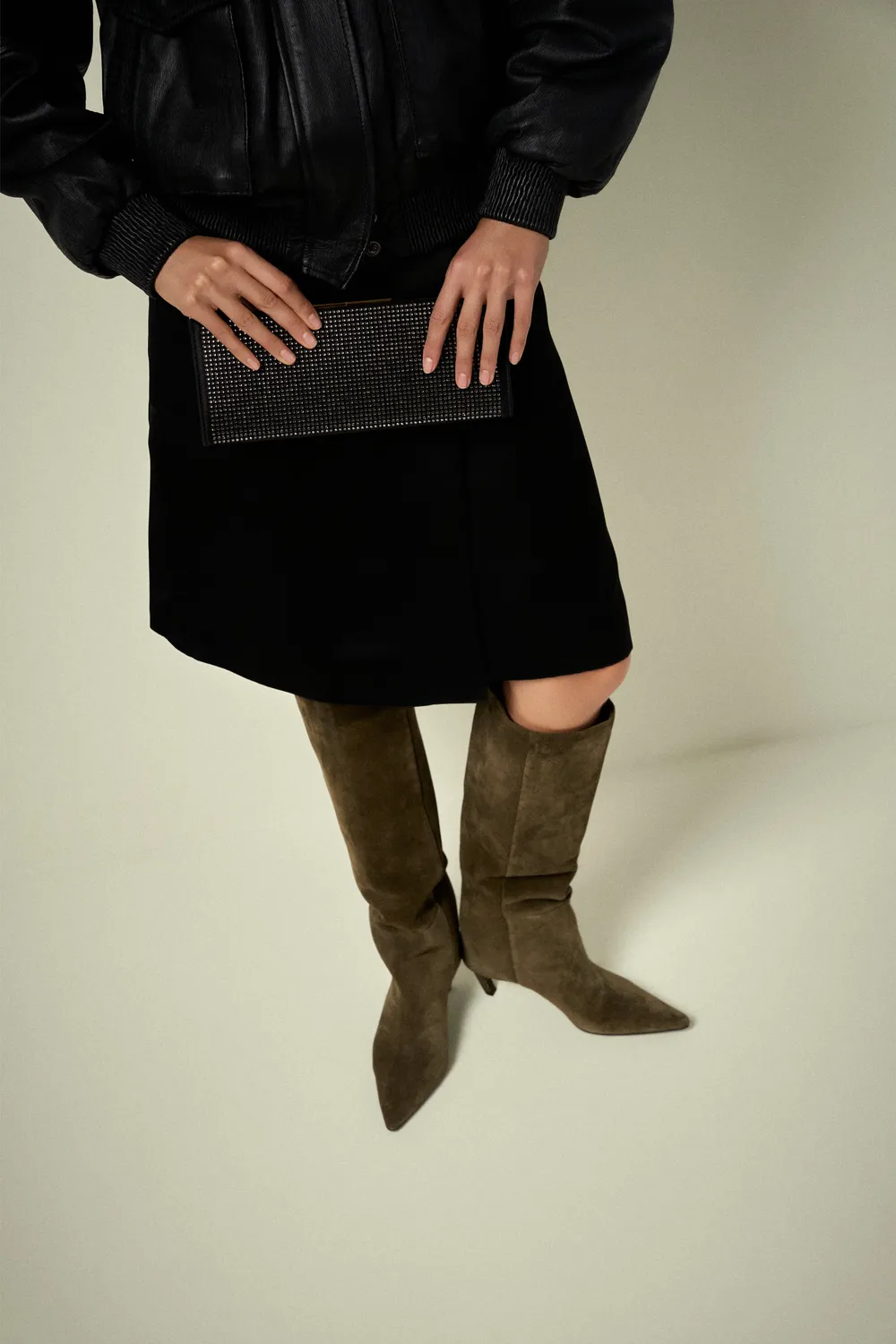 Lola Cruz Écla pochette marron cuir véritable