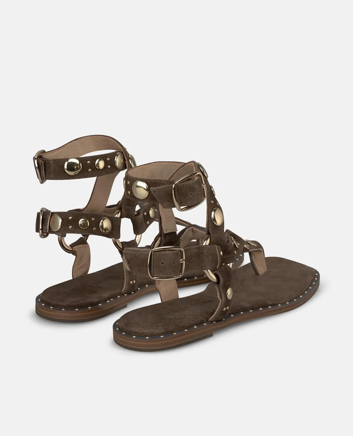 Alma en Pena V268211 sandale plate cuir coffee