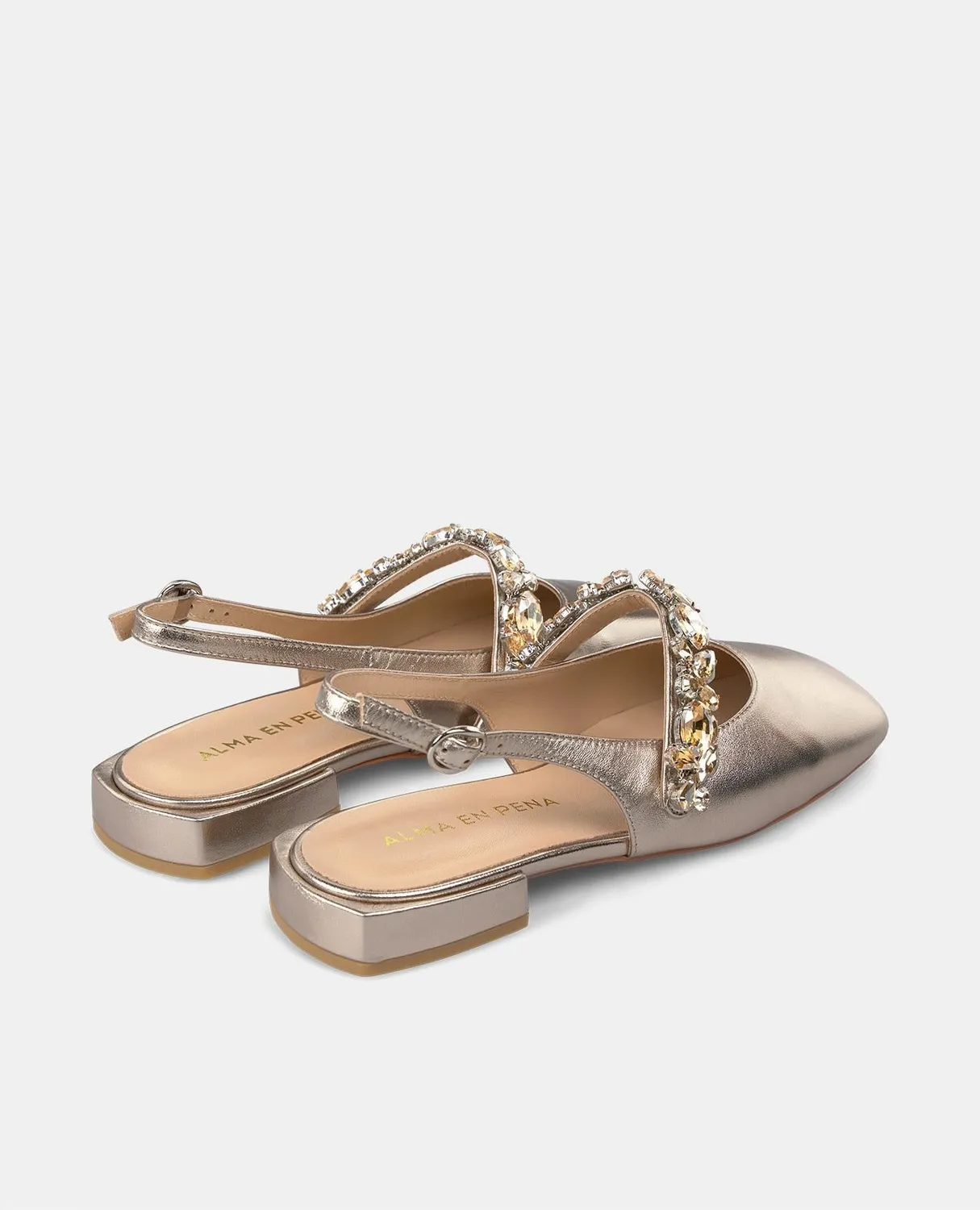 Alma en Pena V250506 mules plates bronze à strass