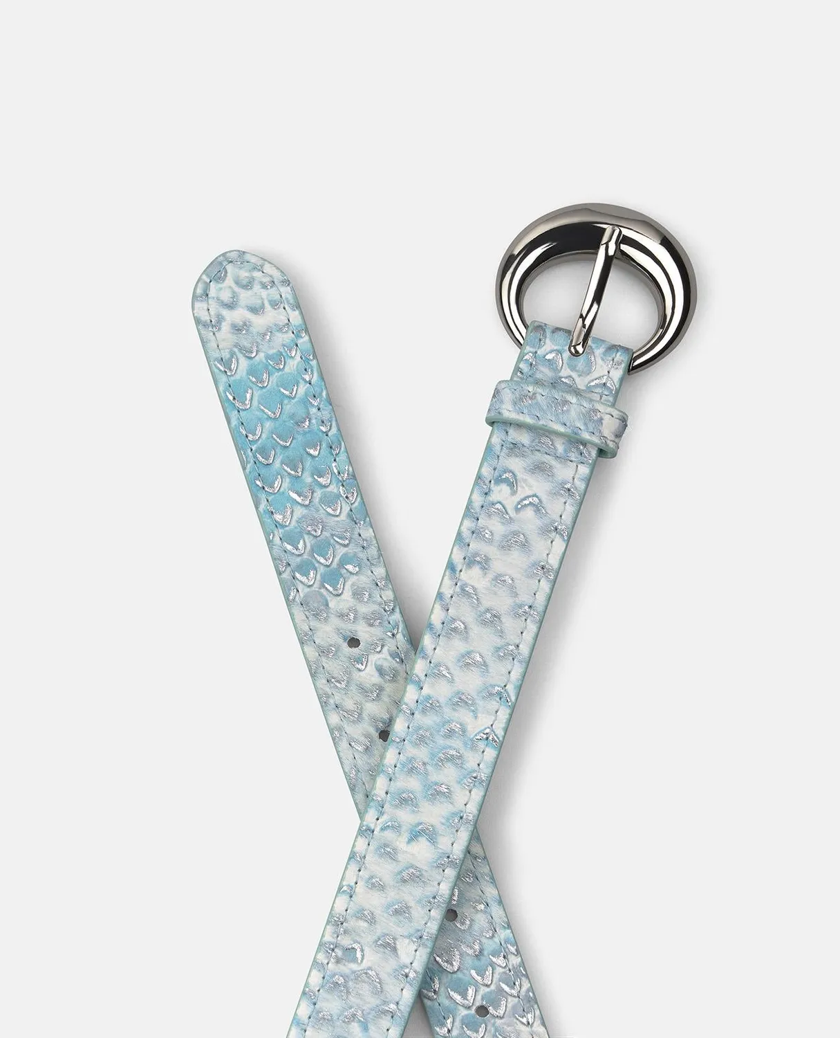 Alma en Pena V26CT019 ceinture cuir bleue 3 cm