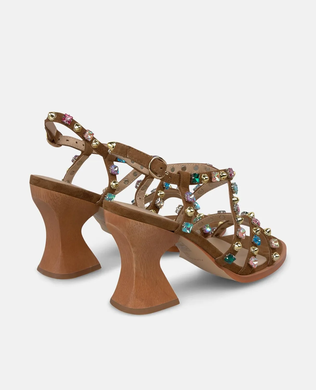 Alma en Pena V262453 sandales caramel strass talon 8 cm