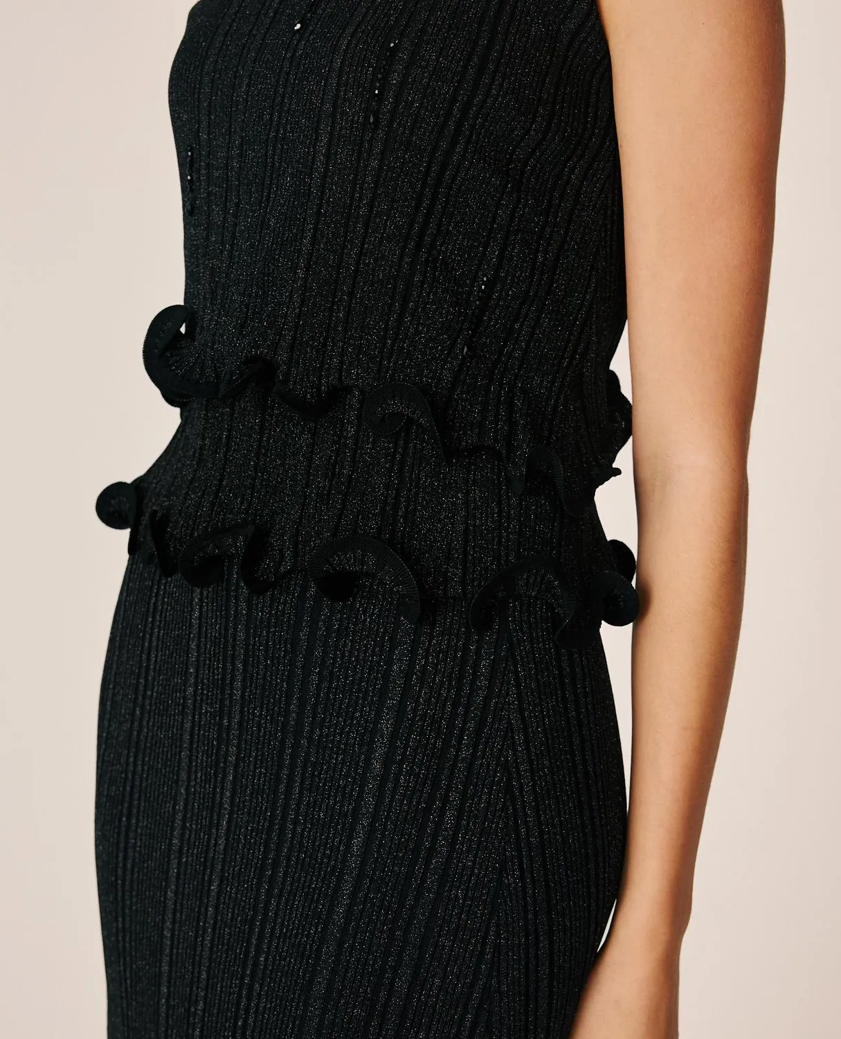 Alma en Pena I26CL0601 top maille noir strass sans manches