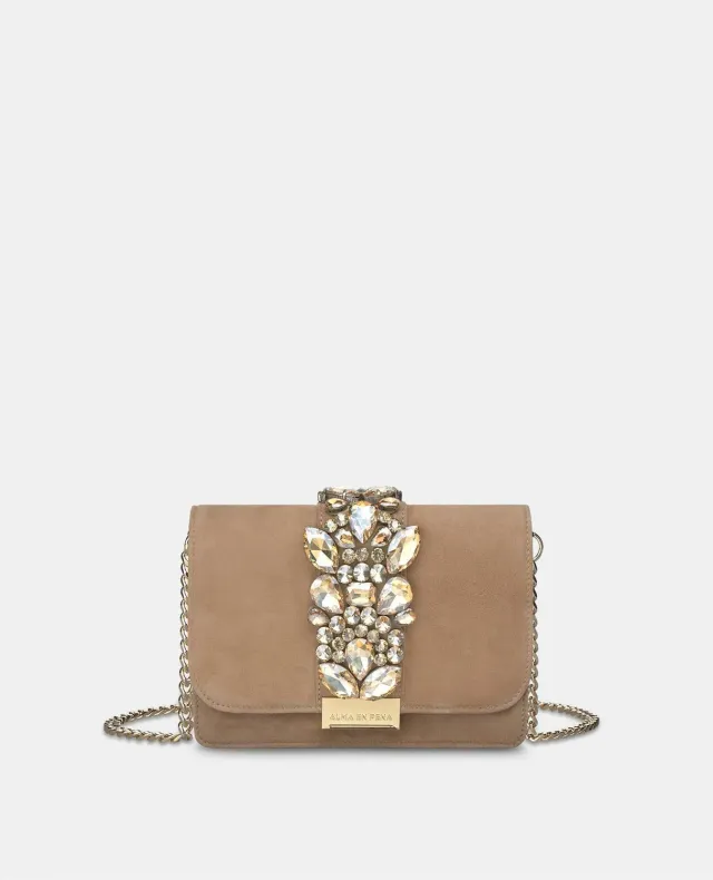 Alma en Pena V25BG5041 sac bandoulière sable cuir chaîne