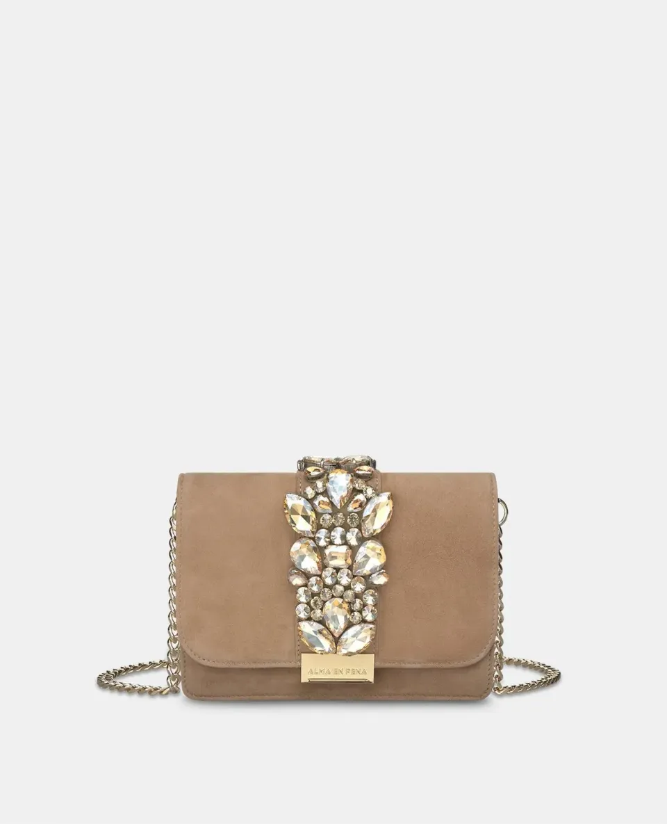 Alma en Pena V25BG5041 sac bandoulière sable cuir chaîne