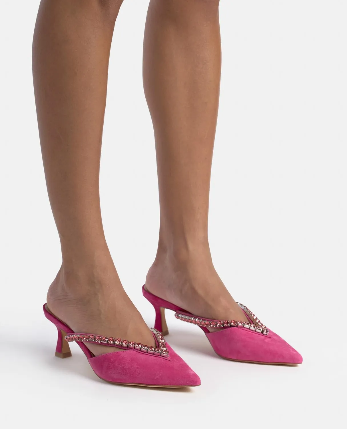 Alma en Pena V250657 mules fuchsia strass talon 6 cm