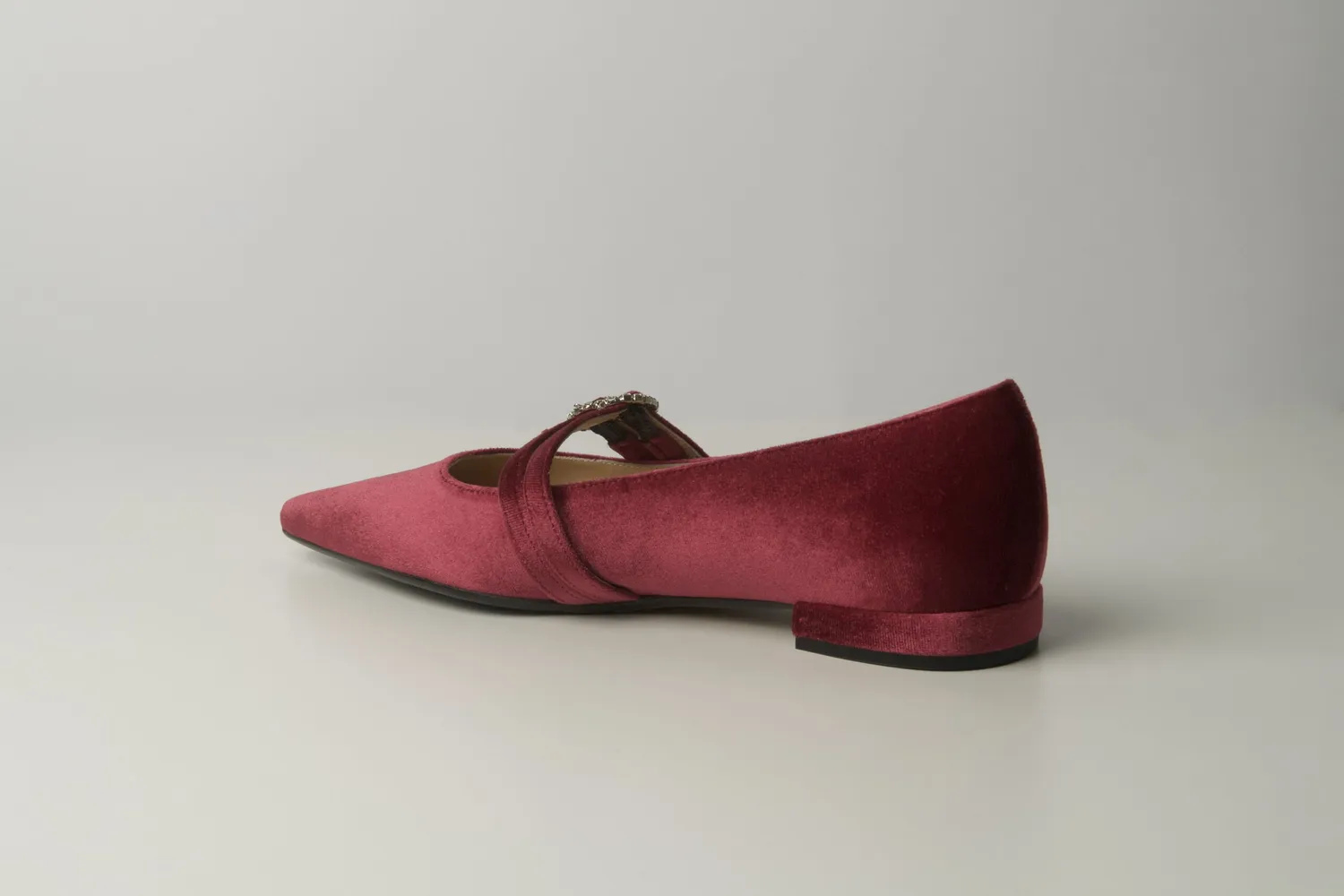 Matteo Pitti ballerines velours bordeaux strass