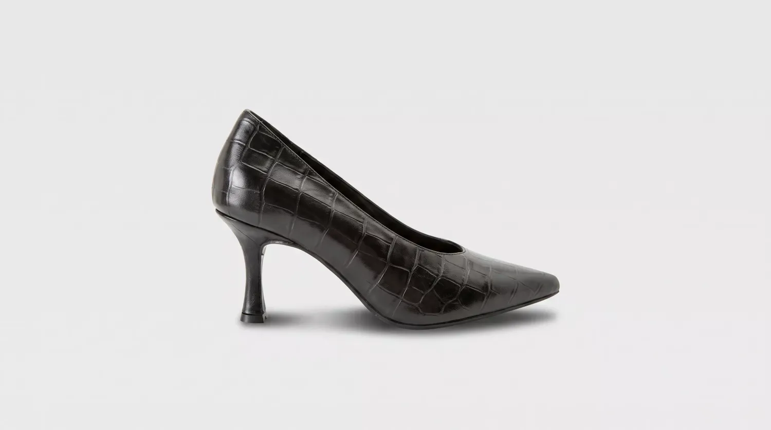 Matteo Pitti Penny escarpins noirs effet croco talon moyen