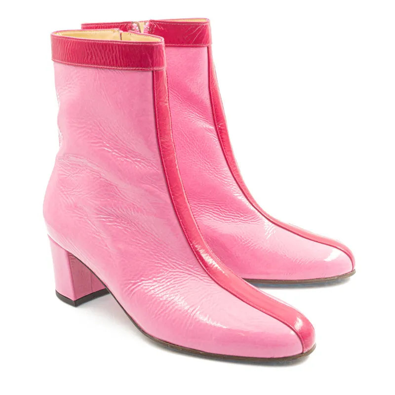 Bégum Paris Twiggy bottine vernie rose bonbon