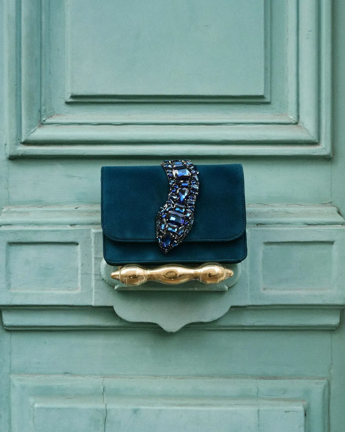 Alma en Pena BG104 sac bandoulière cuir bleu chaîne