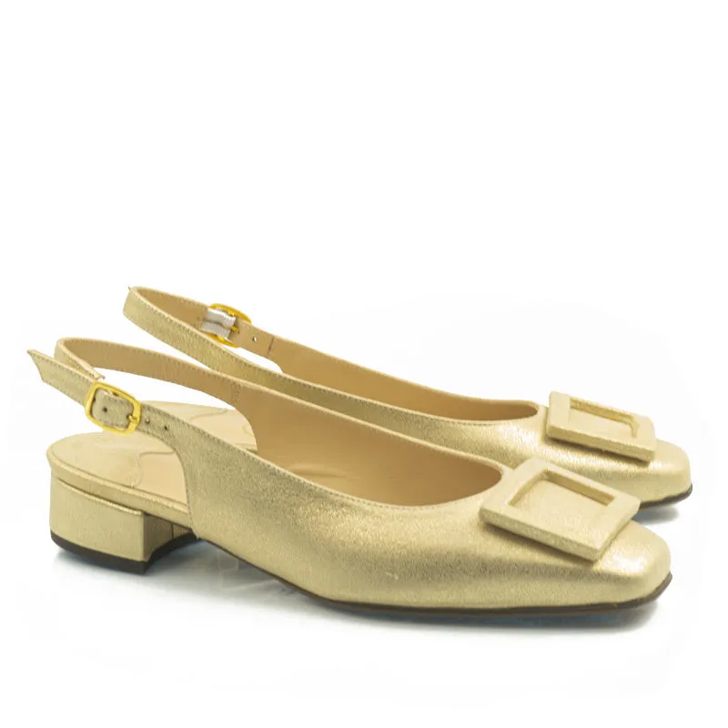 Bégum Paris Jackie slingbacks rouge métallisé talon 2 cm