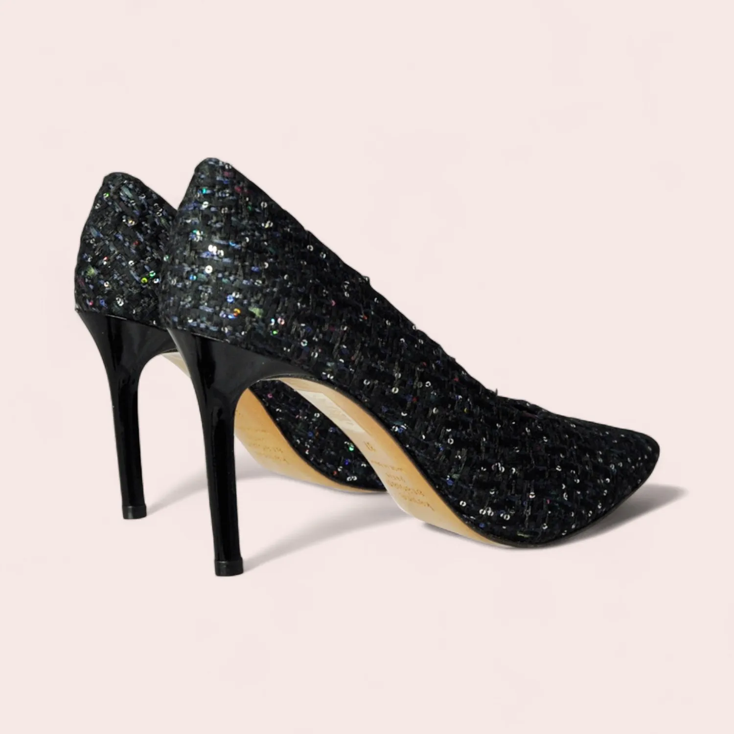 Karine Arabian Condorcet escarpin tweed noir talon 90 mm