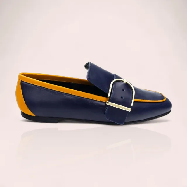 Karine Arabian VIRGINIA mocassins marine cuir 15 mm