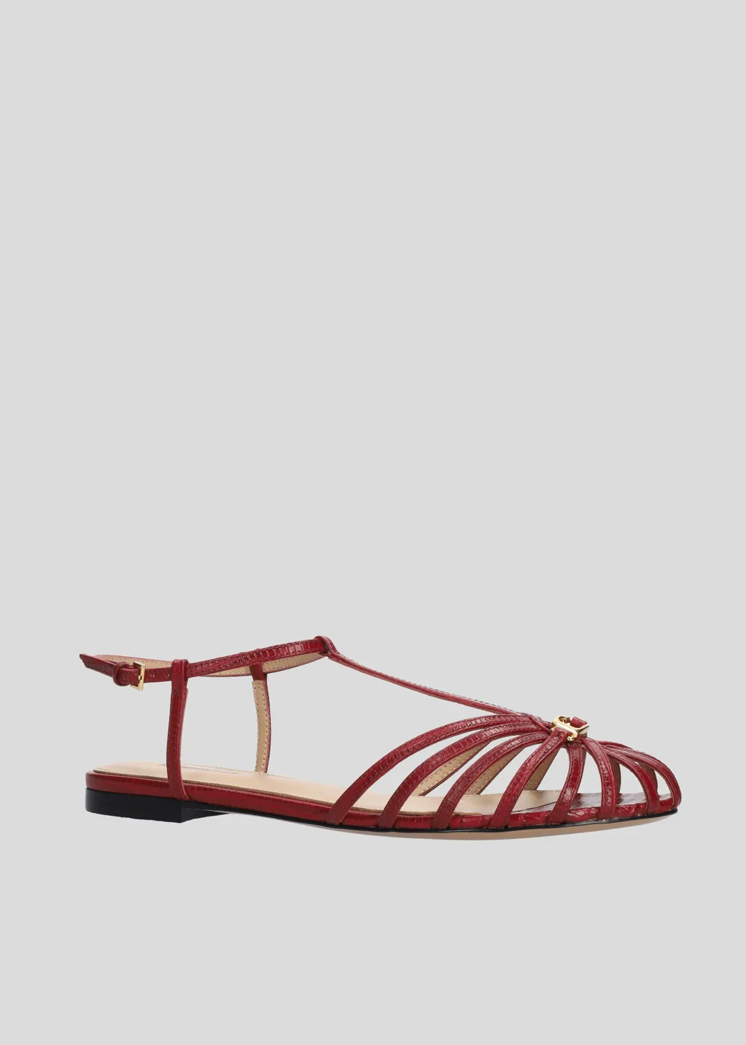 Lola Cruz Tango sandales plates bordeaux femme