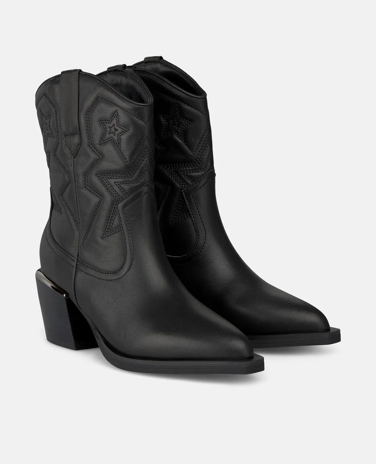 Alma en Pena I250812 bottines cowboy noir cuir talon 7 cm
