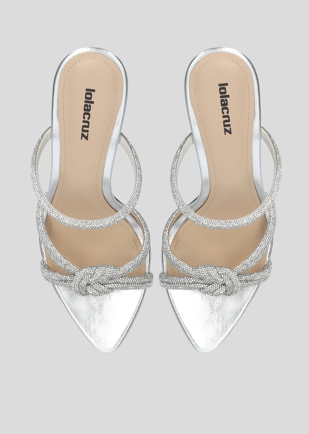 Lola Cruz Alice mule argenté