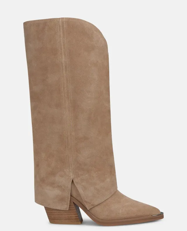 Alma en Pena I260726 bottes cowboy daim vison 8 cm