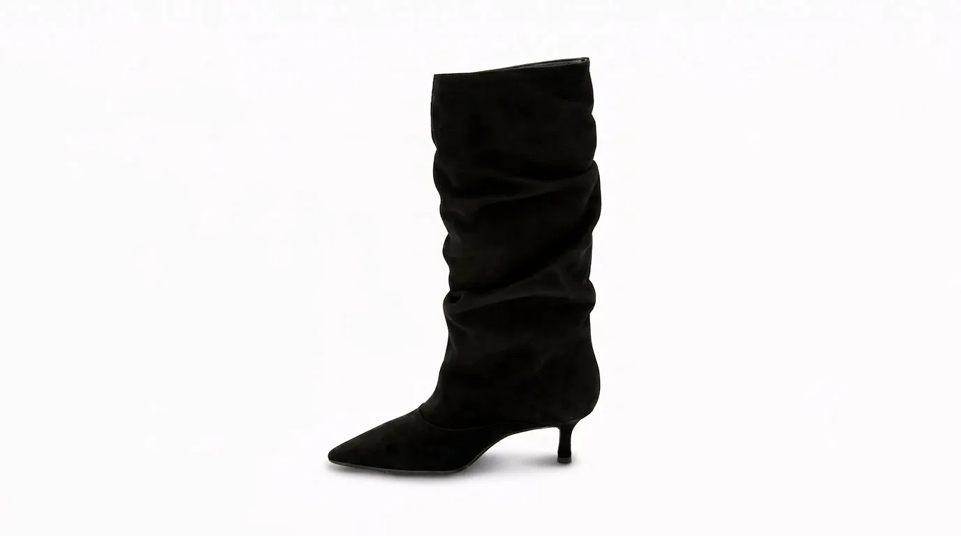 Matteo Pitti Penny bottes suède noir talon fin