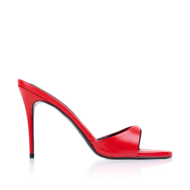 Maison Ernest Lidylle 100 mules cuir rouge