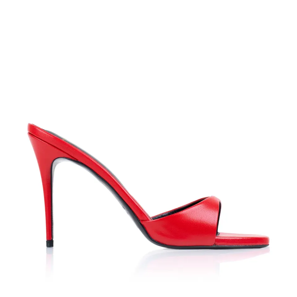 Maison Ernest Lidylle 100 mules cuir rouge
