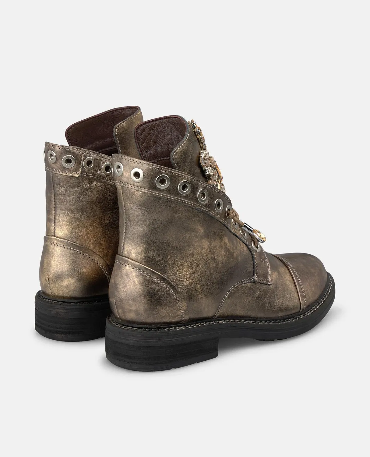Alma en Pena I260860C bottine militaire bronze en cuir