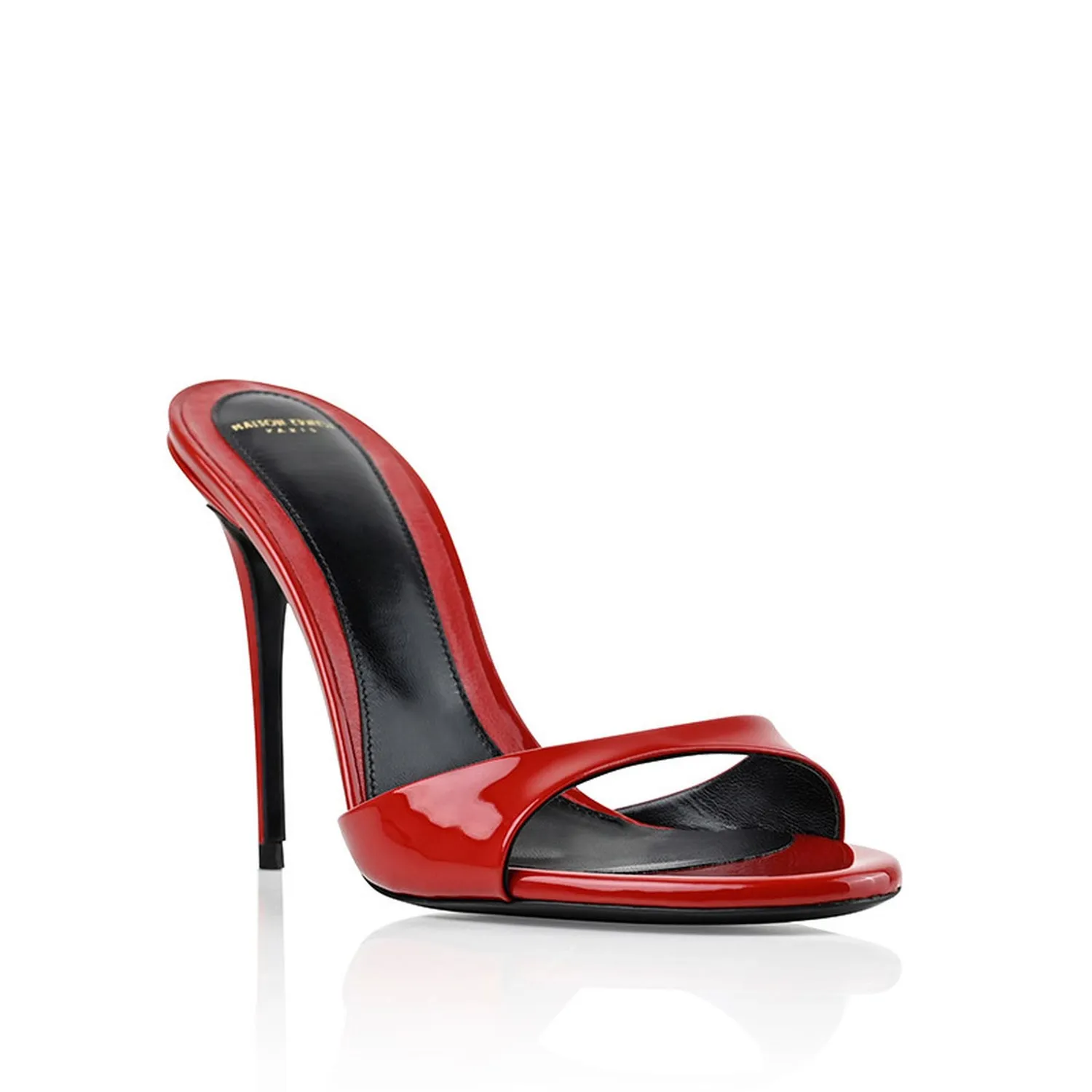 Maison Ernest Lidylle 100 mules rouge cuir vernis talon 10 cm