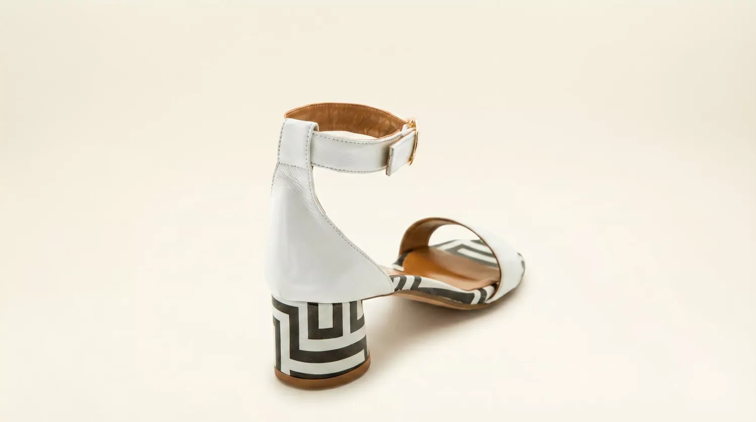 Matteo Pitti Dory Optical sandales blanc talon bloc