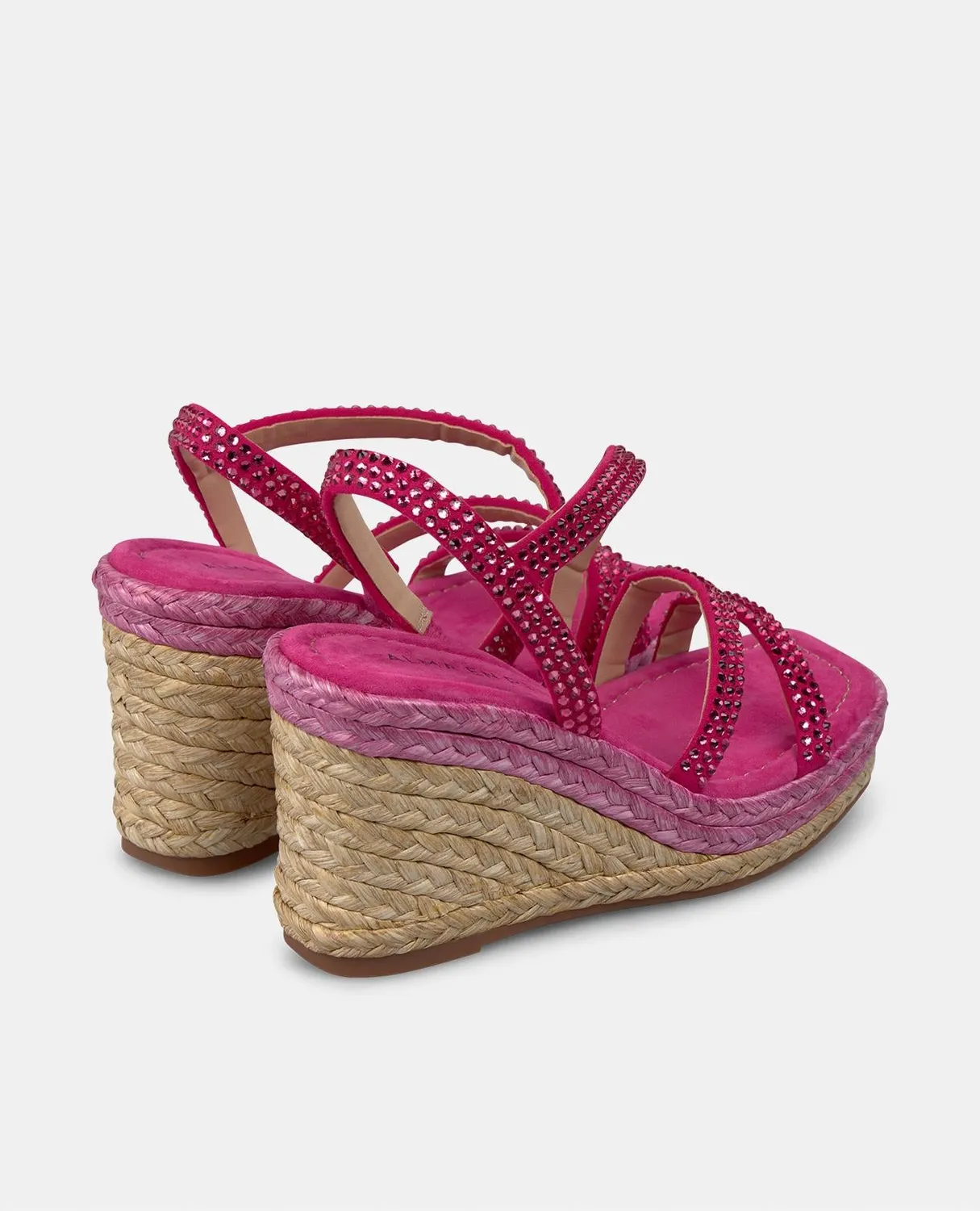 Alma en Pena V2551294 compensées fuchsia strass 9,8 cm