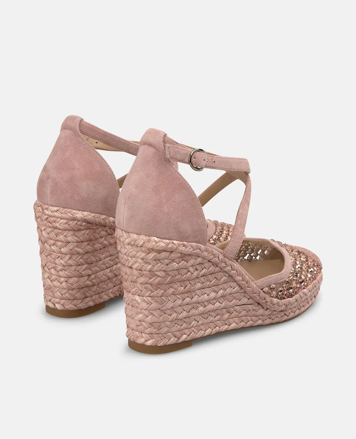 Alma en Pena V265602 sandales compensées rose poudré 9,5 cm