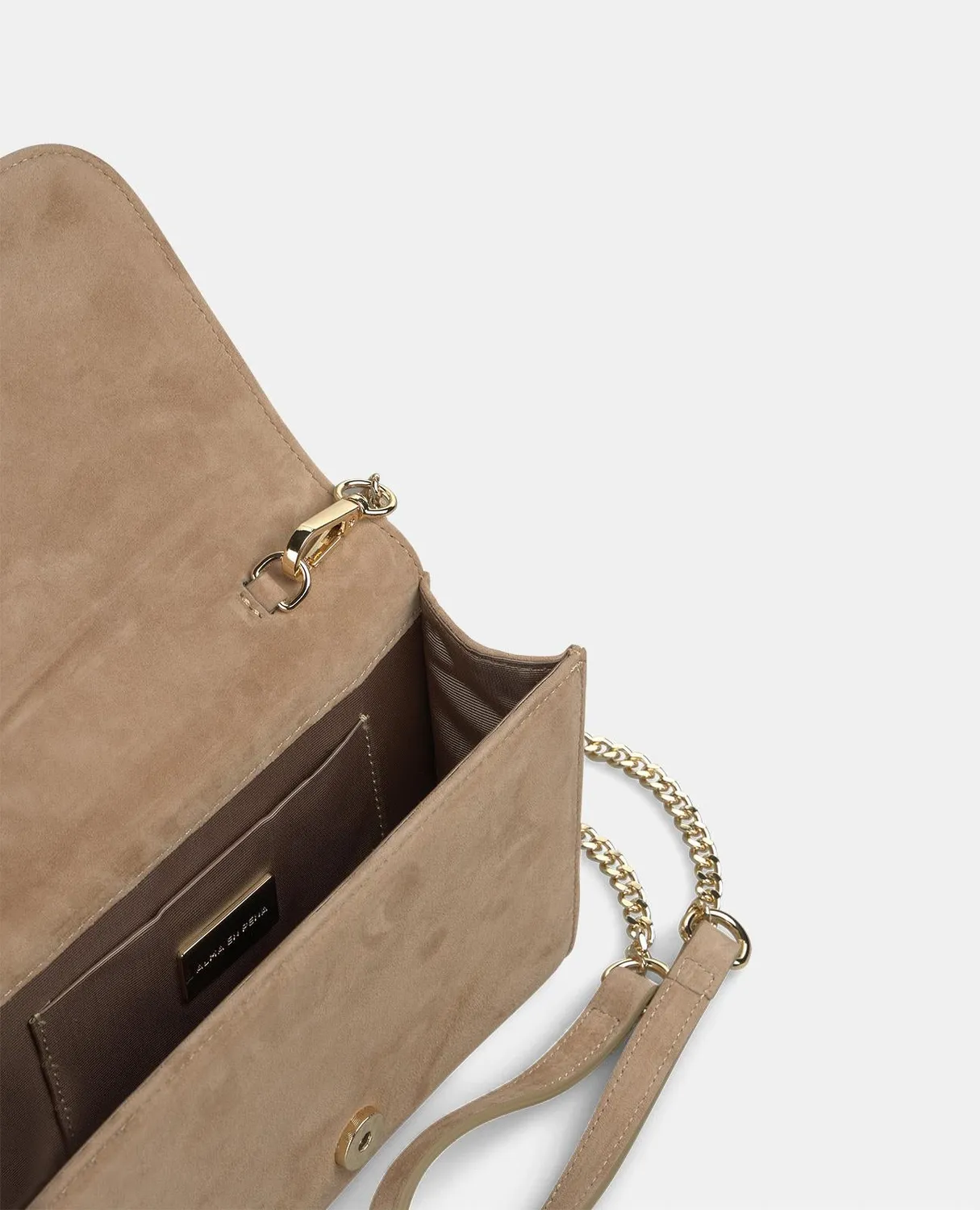 Alma en Pena V25BG5041 sac bandoulière sable cuir chaîne