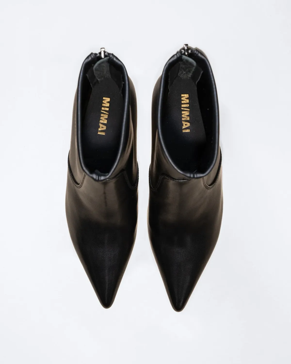 Mi/Mai Louise Black bottines cuir noir bout pointu
