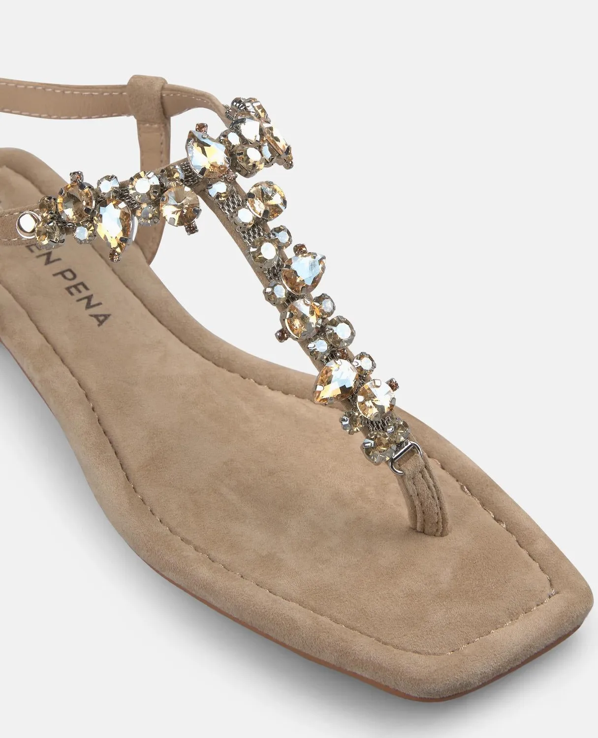 Alma en Pena V268601 sandales plates sable strass