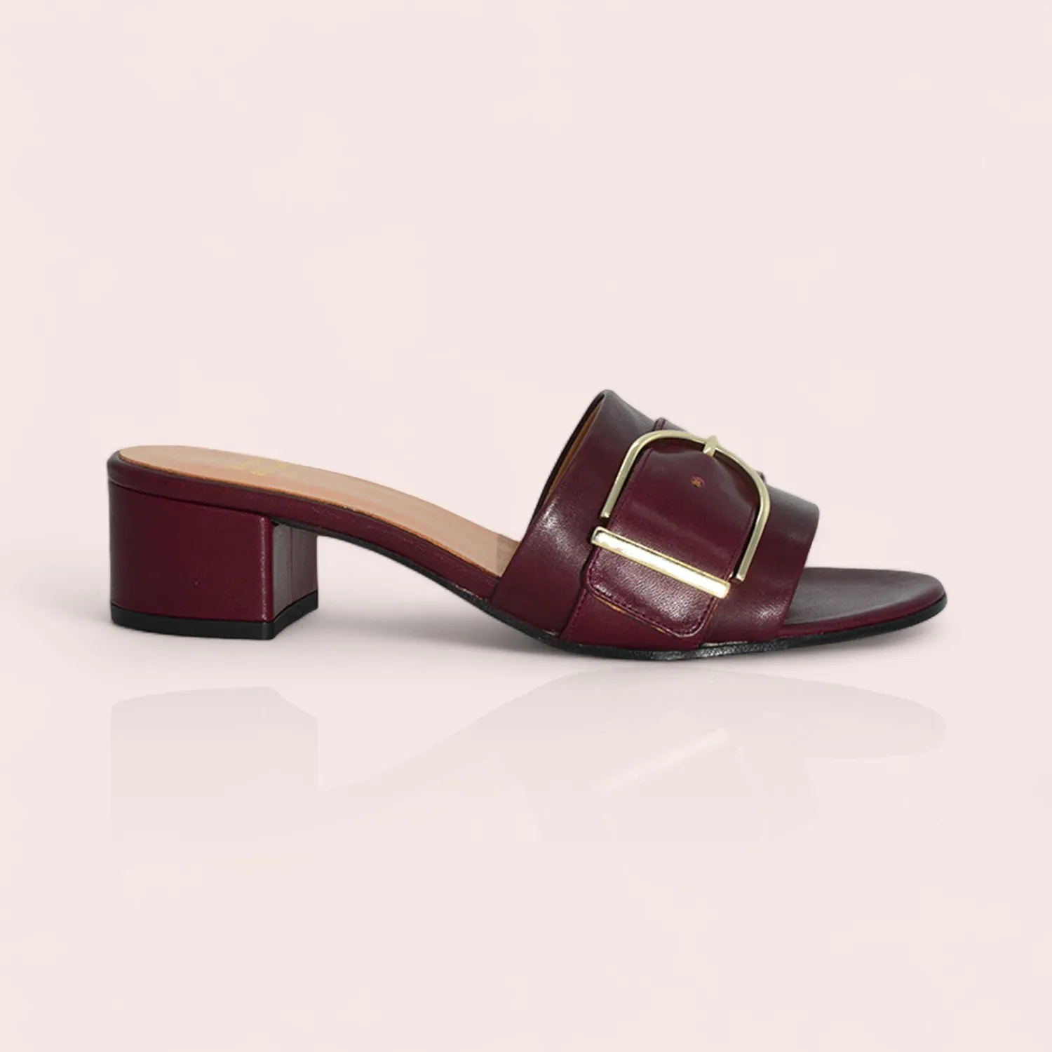 Karine Arabian Brigitte mule cuir noir talon 50 mm