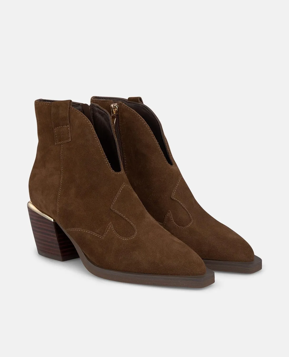 Alma en Pena I250801 bottines cuir camel talon 7 cm