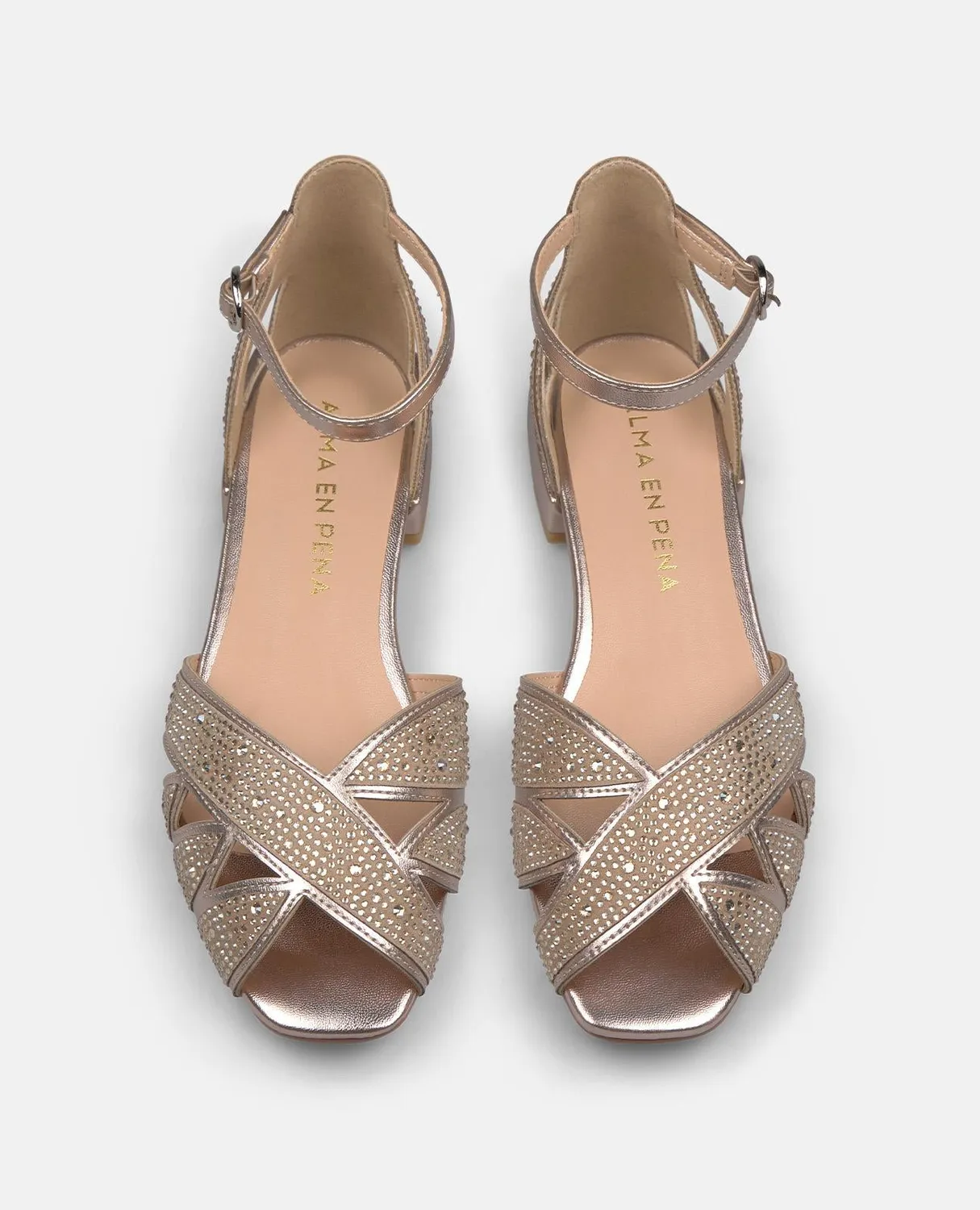Alma en Pena V2550407 sandales plates bronze strass