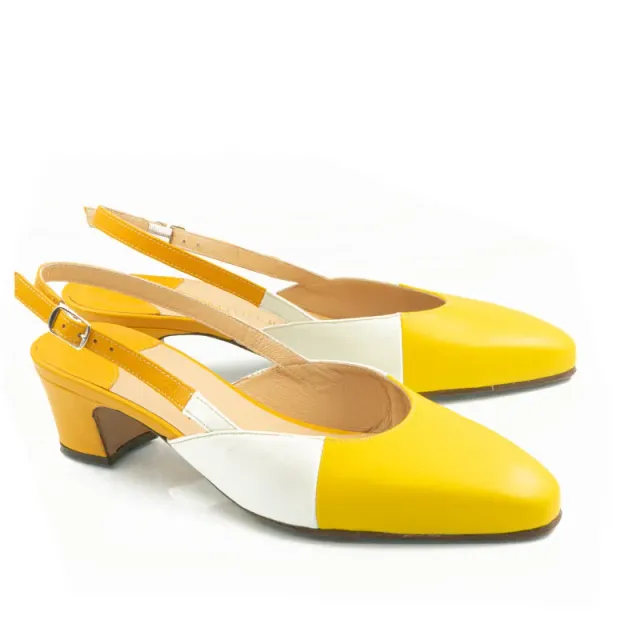 Bégum Paris Trianon escarpins slingback bleu 3,5 cm