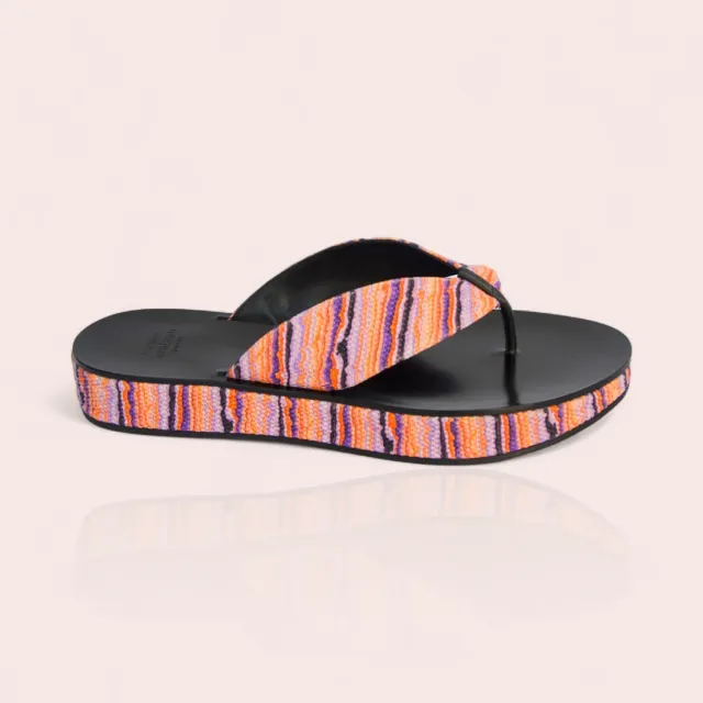 Karine Arabian Ashton mule plateforme cuir violet 30mm