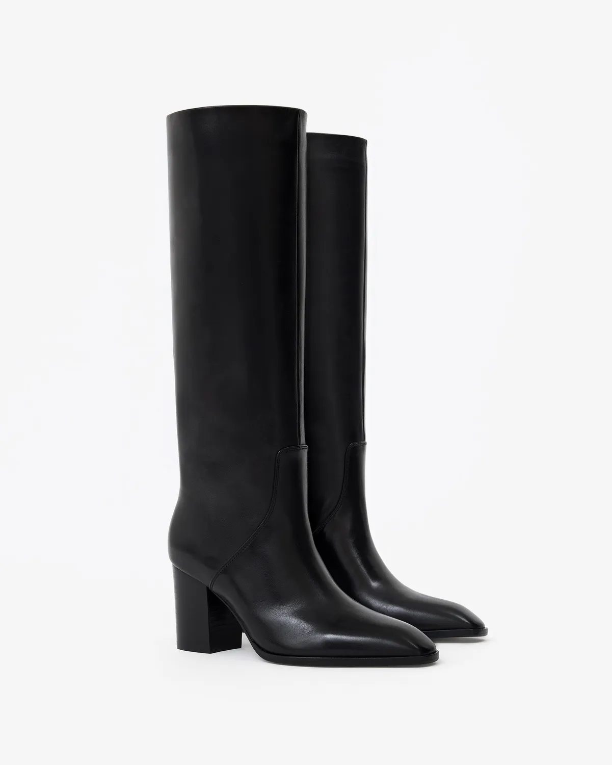 Mi/Mai Aran Black bottes cuir noir talon bloc