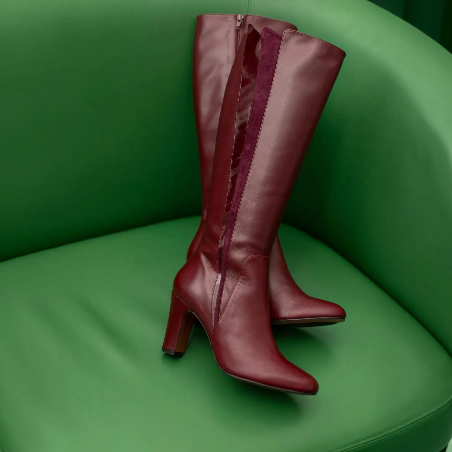 Karine Arabian Galactika bottes cuir bordeaux talon 8 cm